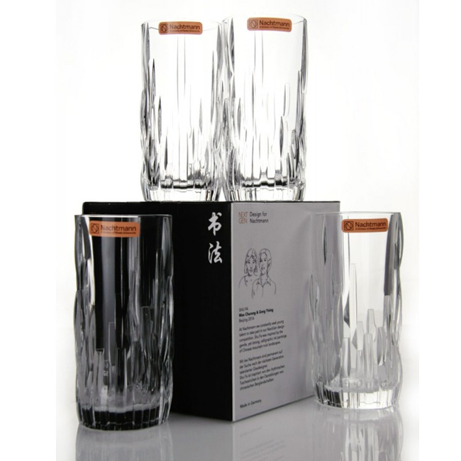 Set of 4 Nachtmann Shu Fa Crystal Highball Longdrink Glasses